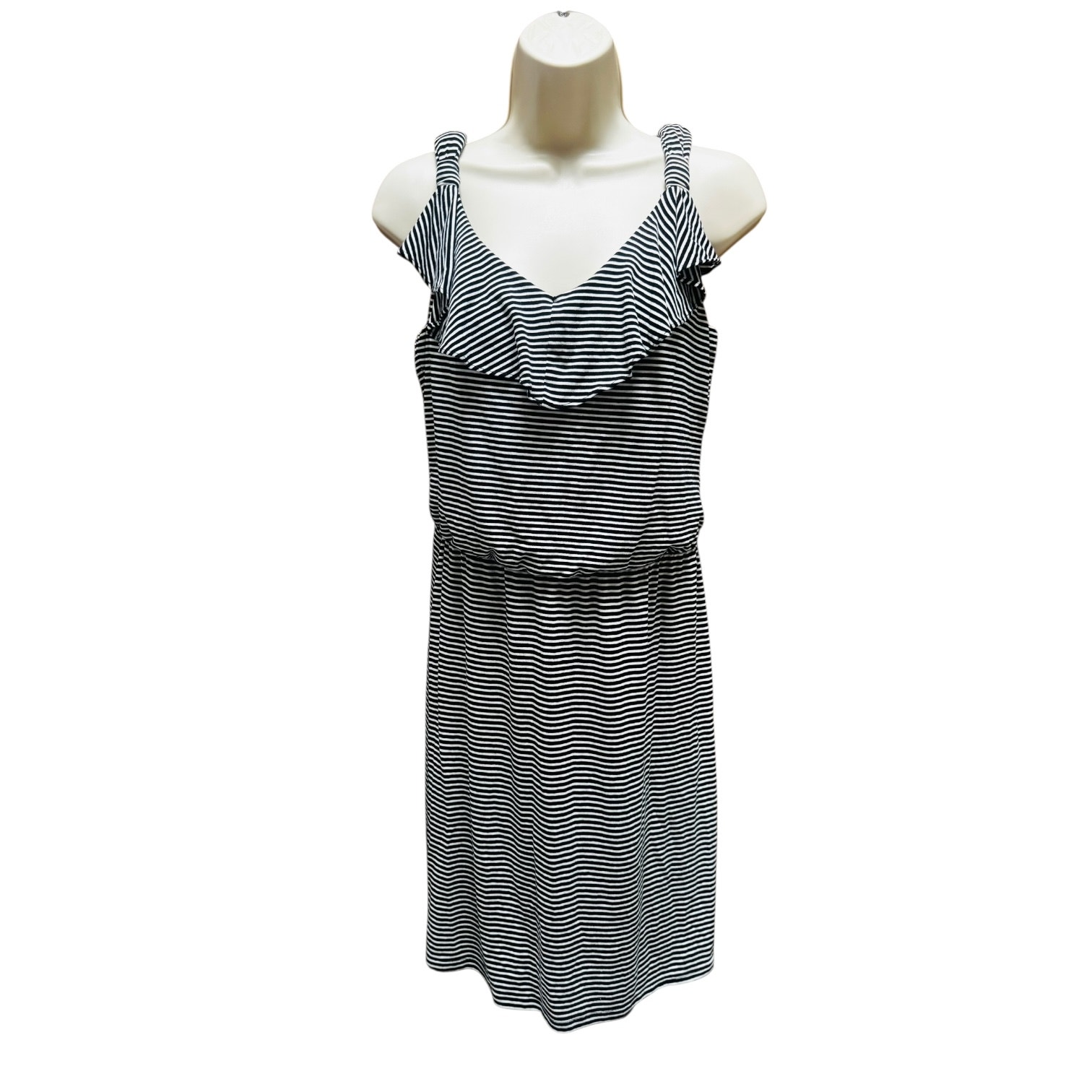 White House Black Market Striped Jersey Dress | Small | Elastic Waist